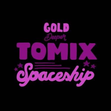 Artwork for 'Spaceship' a song by ToMix on Gold Digger records. features a black background and a purple text.